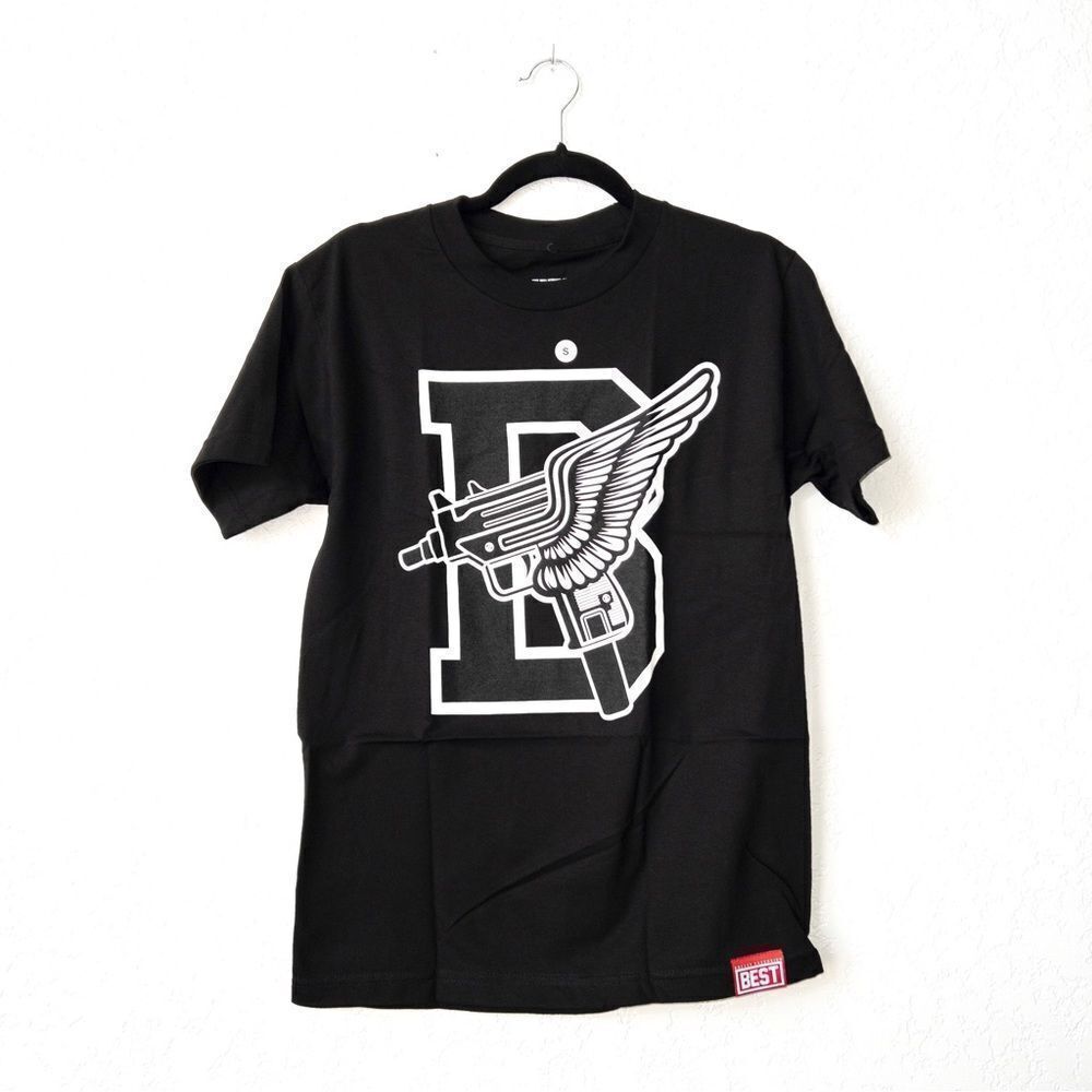 NIP Best Breezy Excursion Black Logo‎ Winged Uzi T-Shirt Size Small